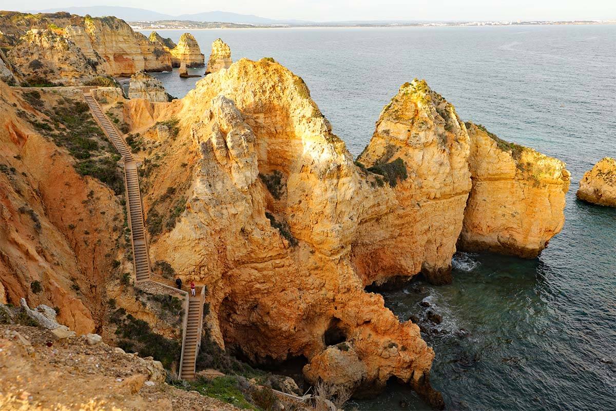 Ponta da Piedade cliffs and steep stairs - Lagos, Portugal