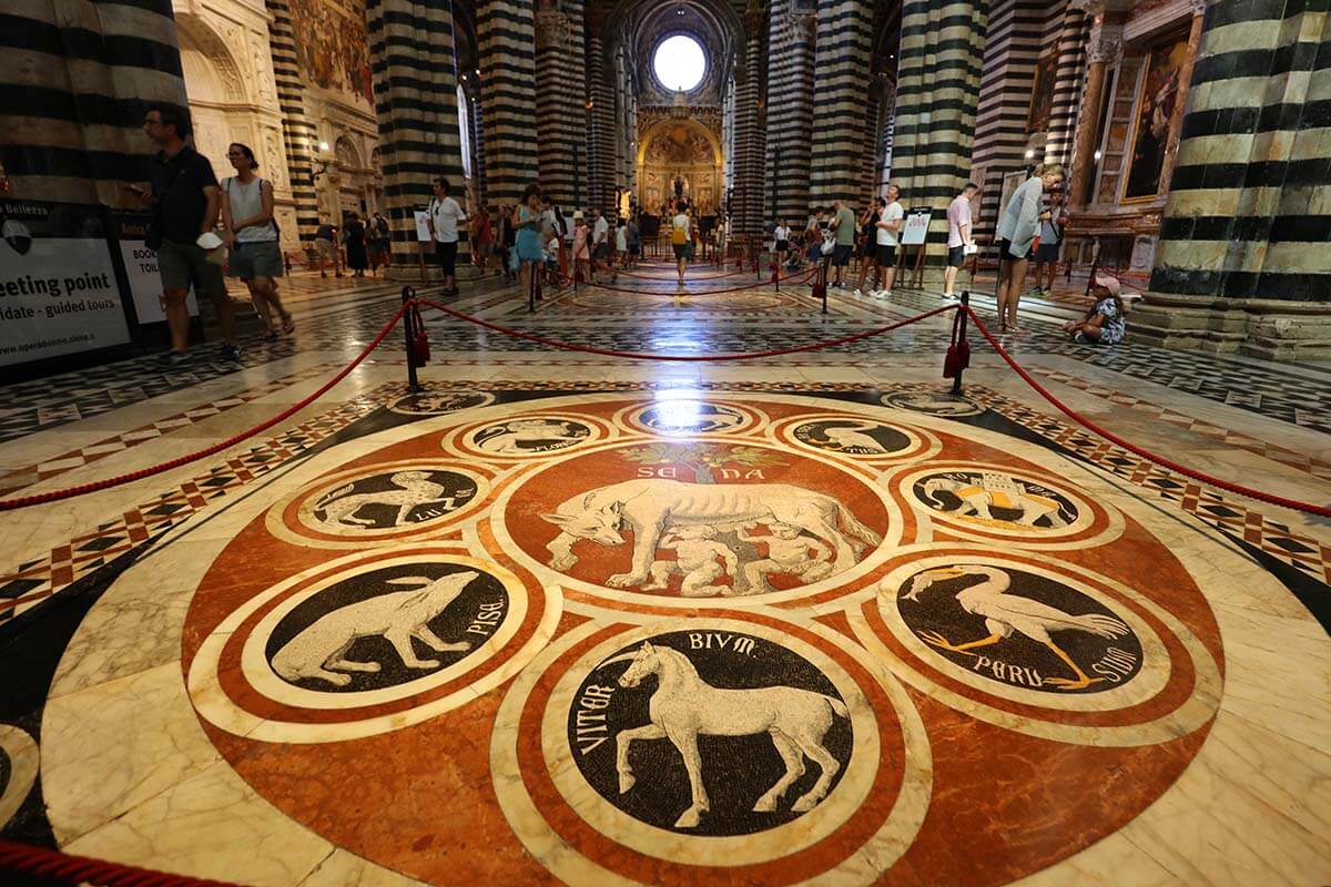 Siena Cathedral floors during the annual opening in summer
