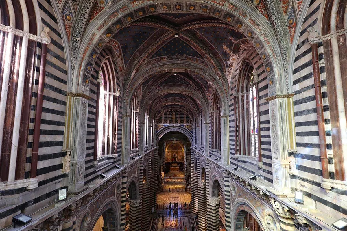 Interior de la Catedral de Siena visto desde el balcón (tour Porta del Cielo)