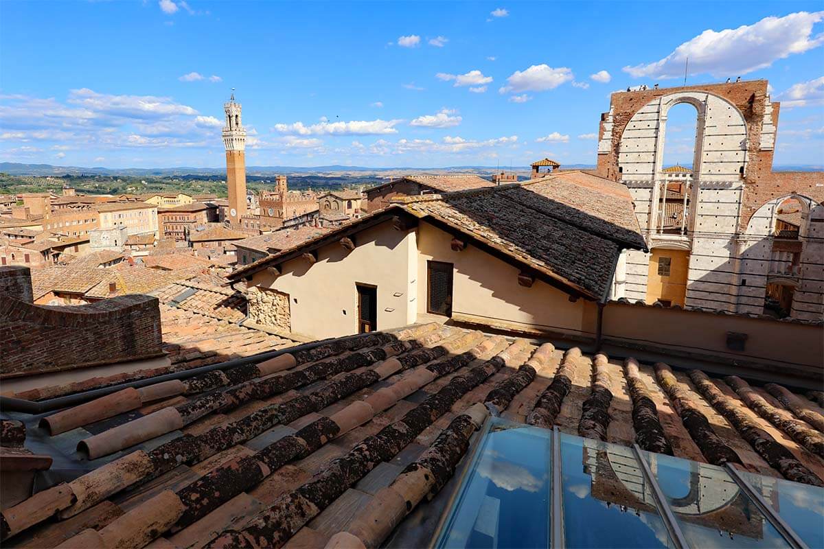 Siena skyline view from Duomo rooftops
