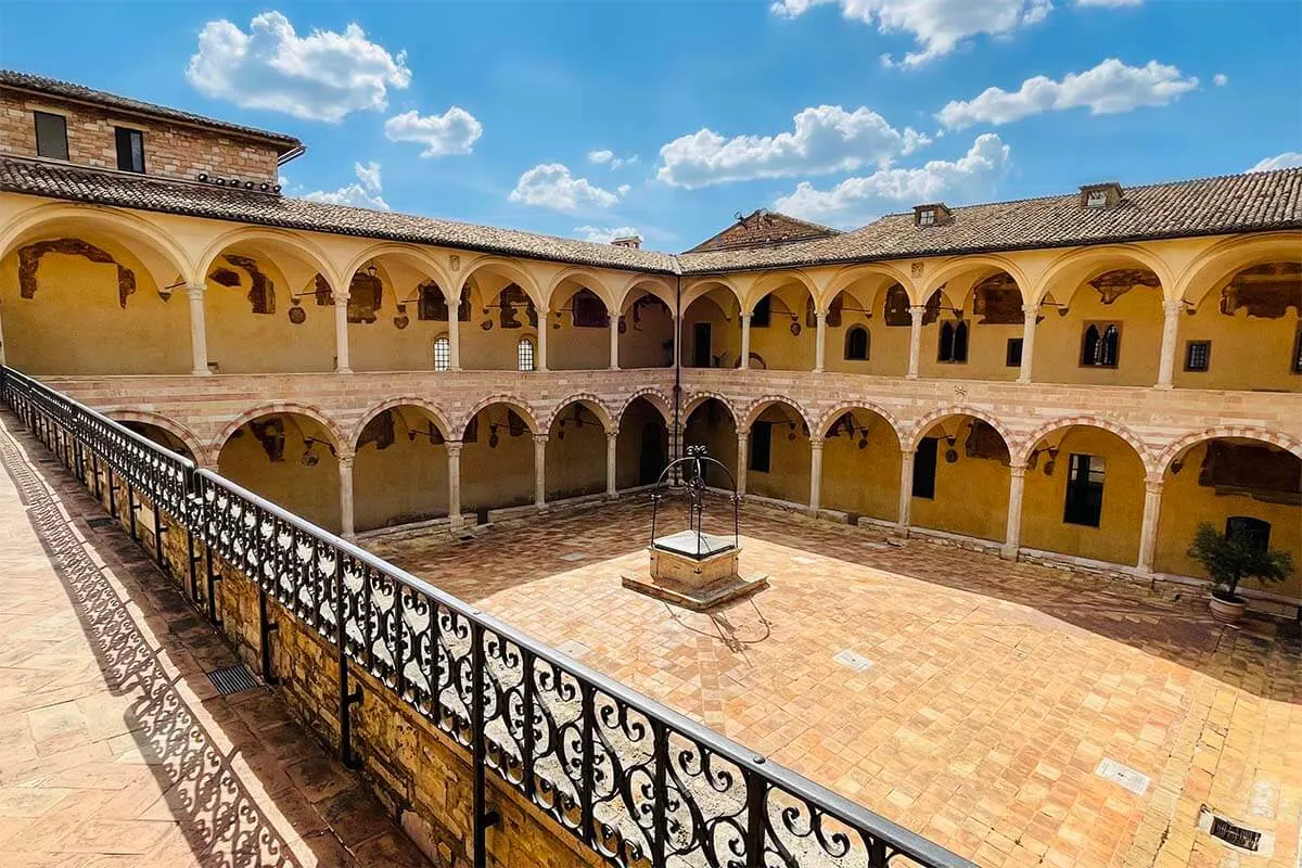 The cloisters of Basilica of St Francis in Assisi, Italy