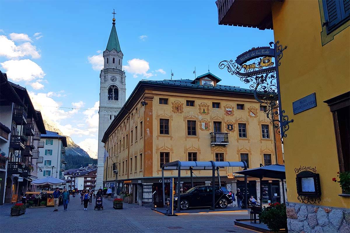 Cortina d'Ampezzo town center - Dolomites, Italy