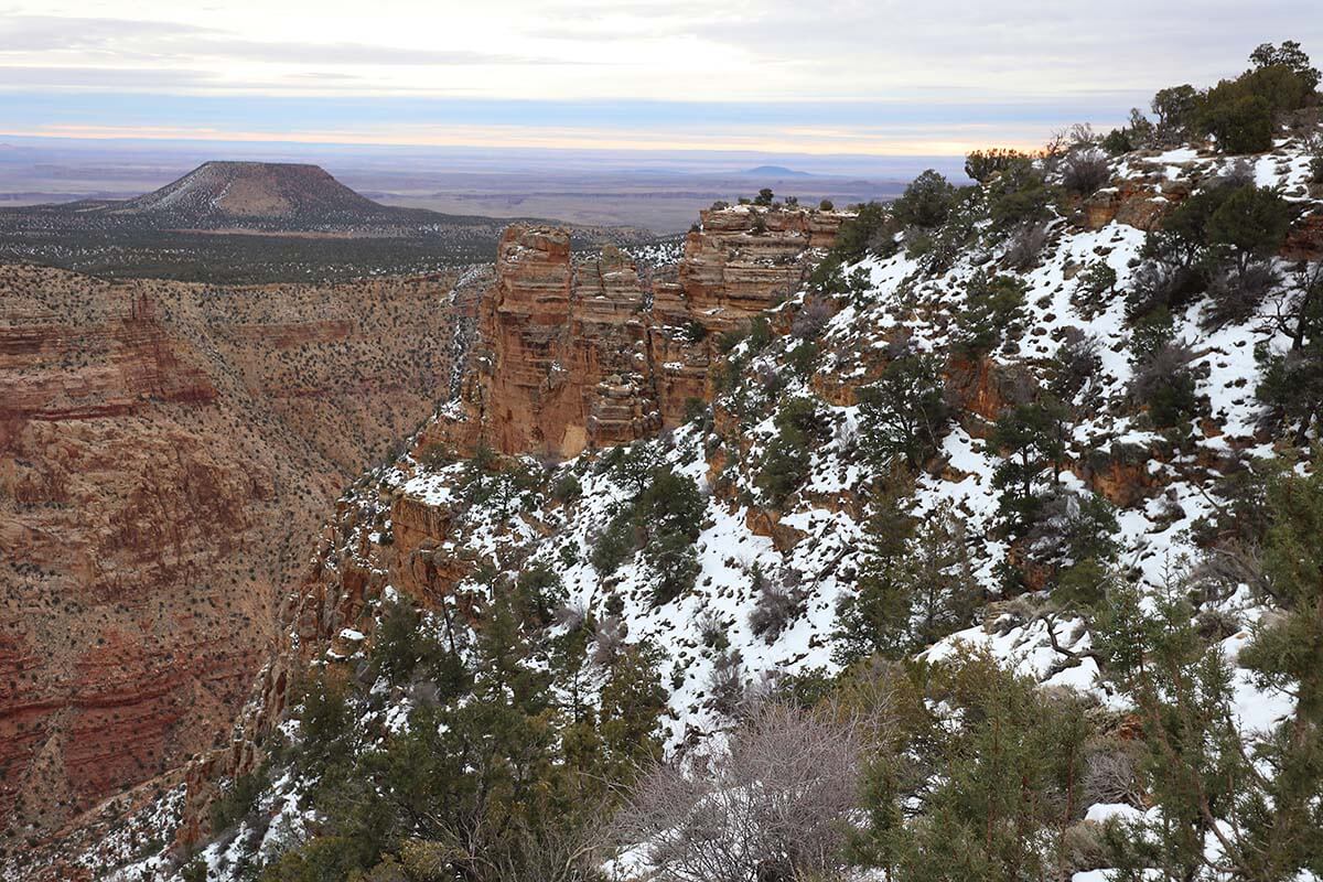 Desert View at the Grand Canyon South Rim in winter