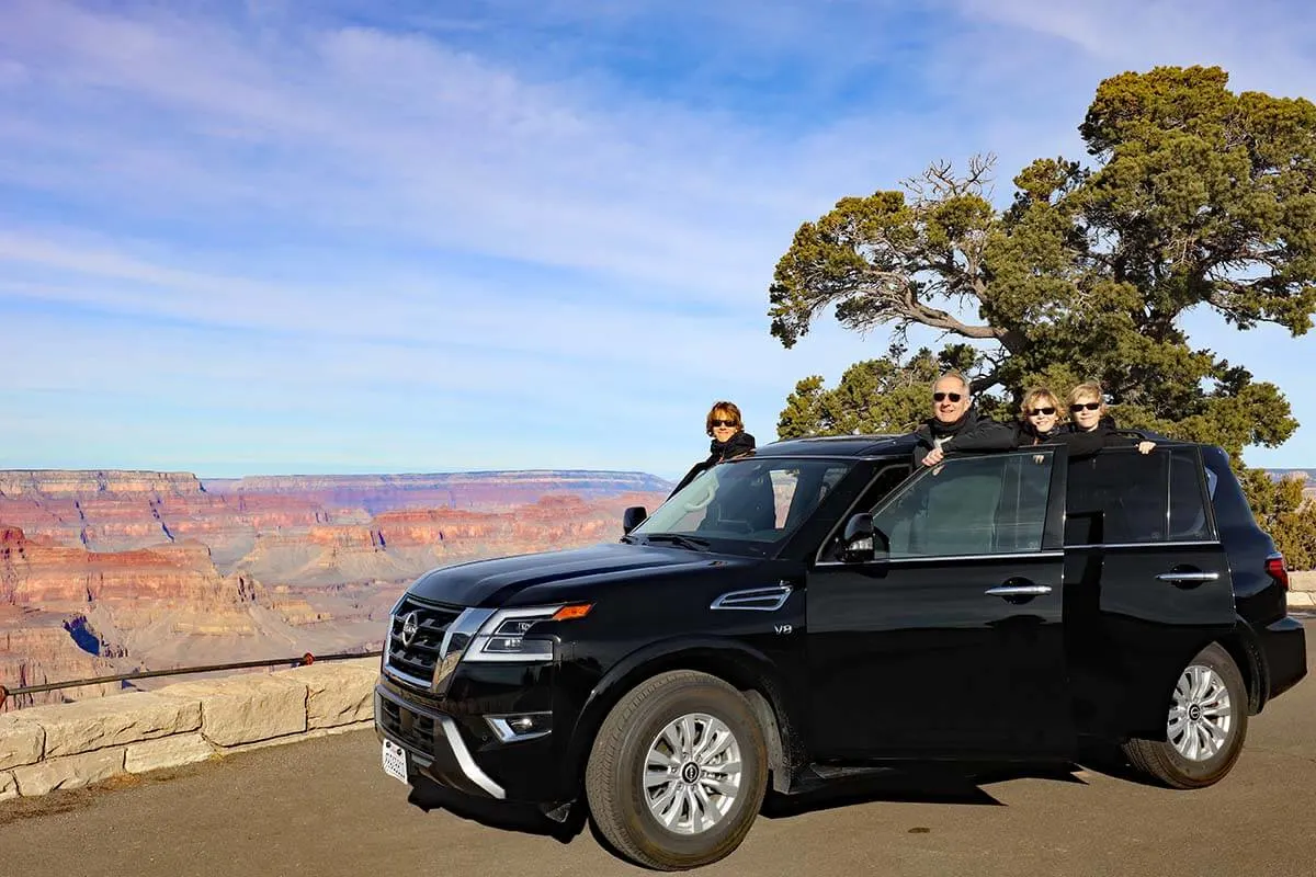 Exploring Grand Canyon Hermit Road in winter by car