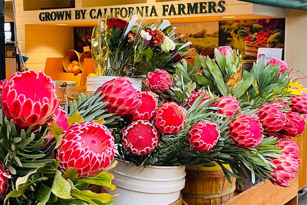 Flowers for sale at the Original Farmers Market in Los Angeles