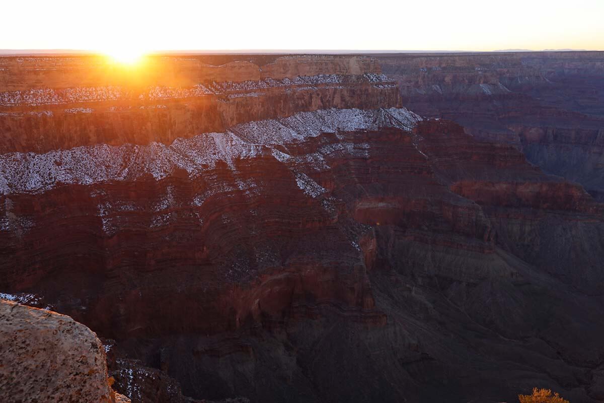 Grand Canyon winter sunset at Mohave Point