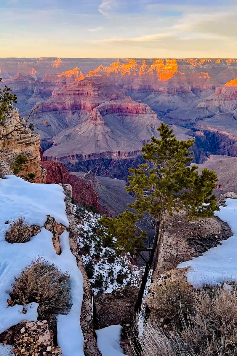 Grand Canyon winter sunset