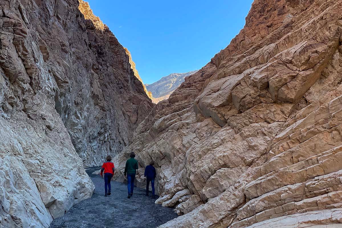 Hiking Mosaic Canyon trail in Death Valley National Park