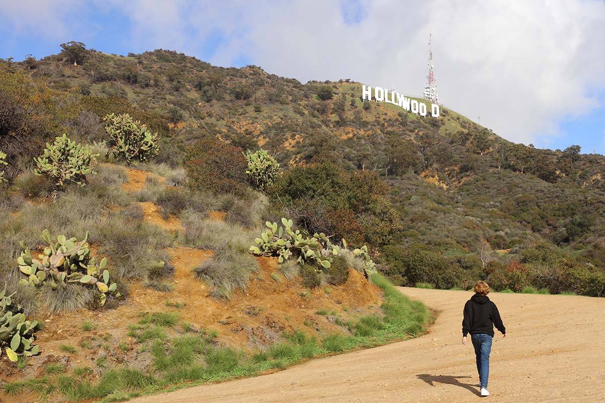 Hiking trail to Hollywood sign in Los Angeles