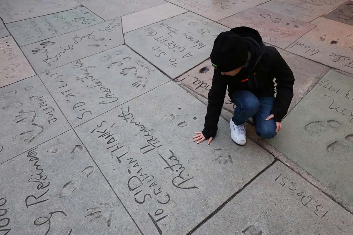 Hollywood Chinese Theater handprints and footprints of famous artists - Hollywood LA