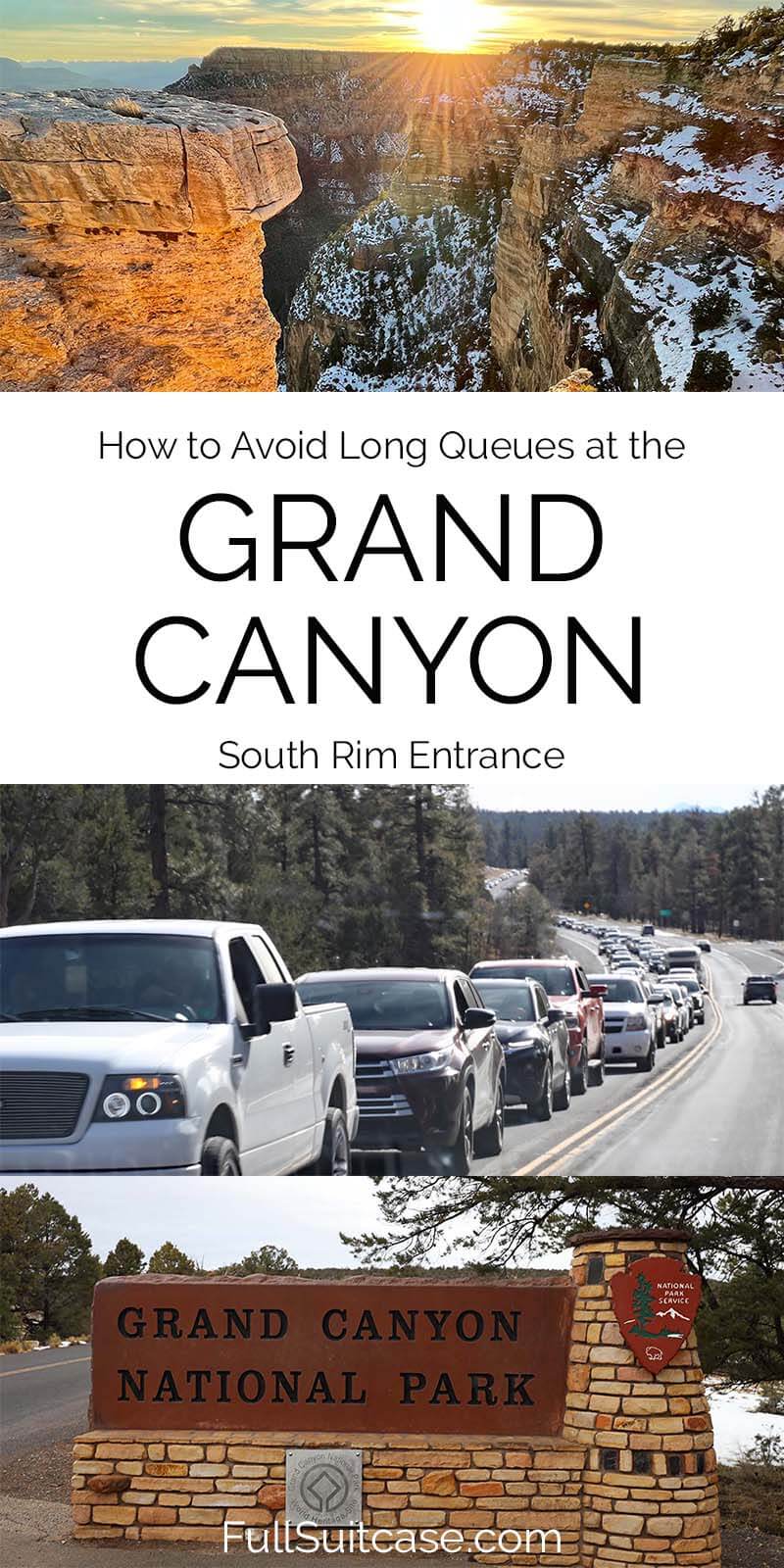 How to avoid long queues at the Grand Canyon South Rim entrance