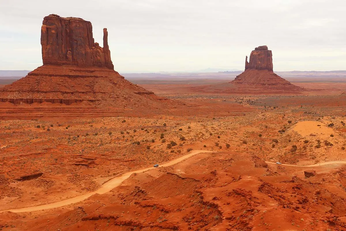 Monument Valley Scenic Road as seen from the visitor center