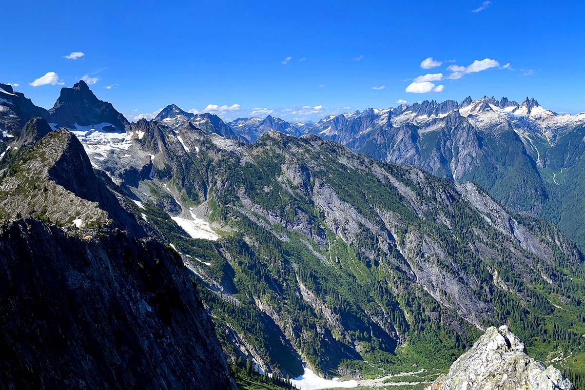 Panorama from Trappers Peak, North Cascades National Park USA