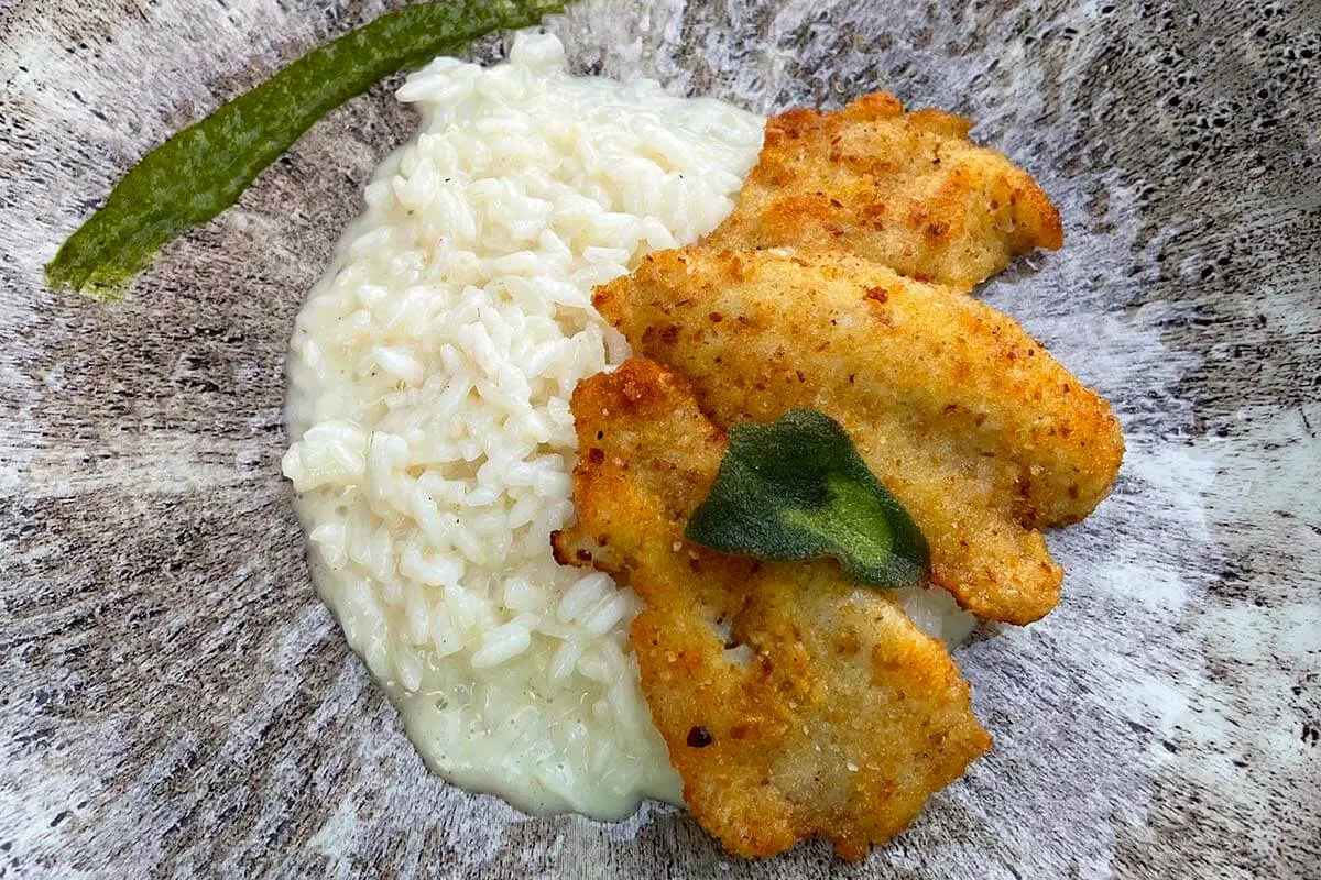 Risotto with Perch, traditional dish in Lake Como region in Italy