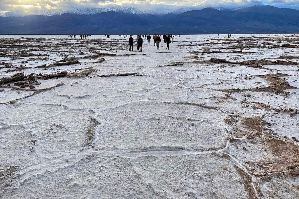 Salt pan of Badwater Basin in Death Valley National Park
