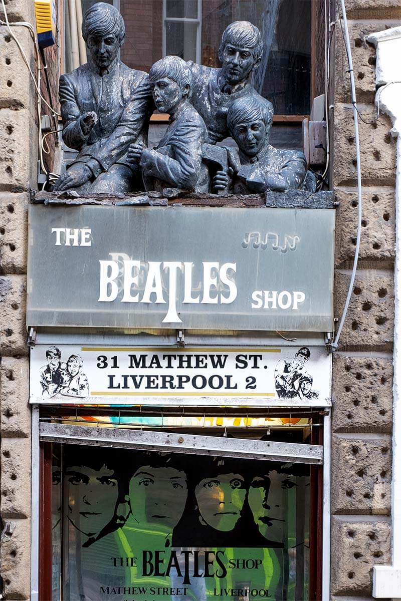 The Beatles Shop on Mathew Street in Liverpool