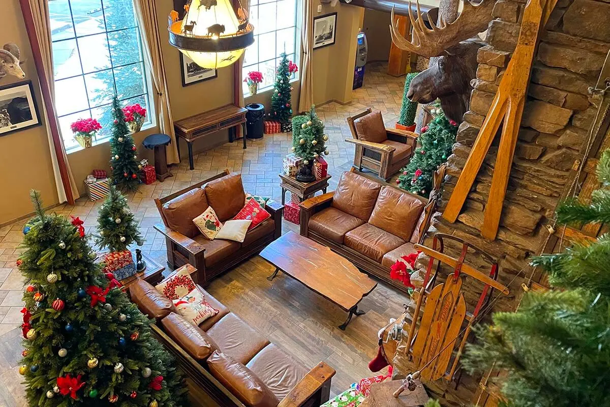 The Grand Hotel at the Grand Canyon lobby in winter holiday season