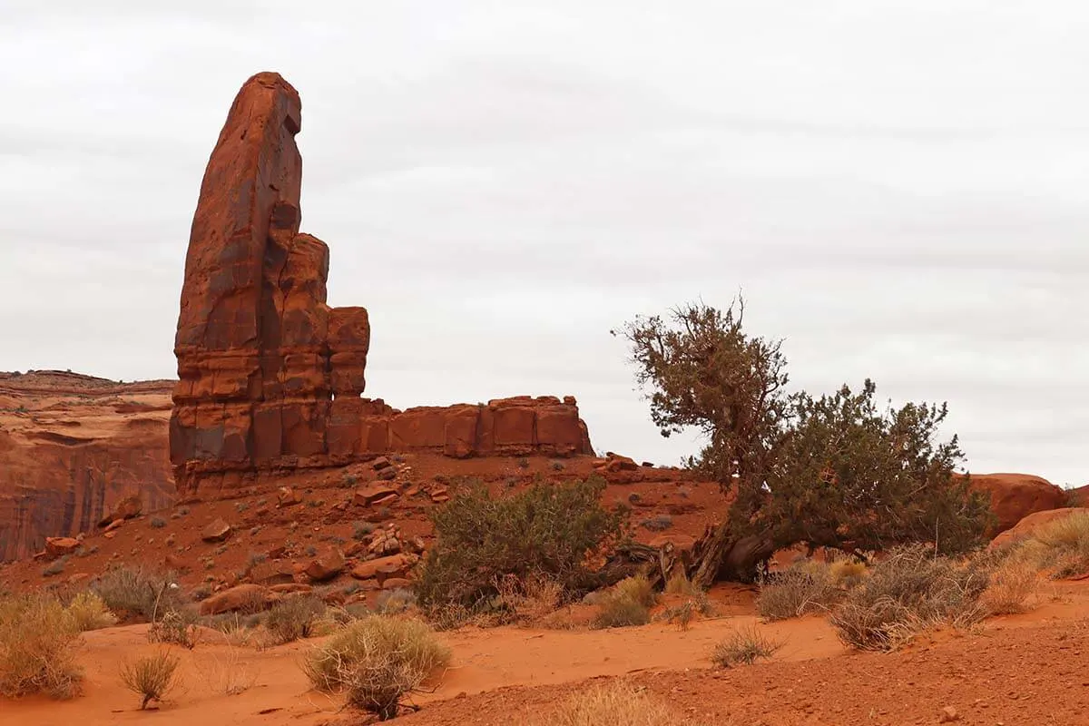 The Thumb rock formation on the Monument Valley Scenic Drive