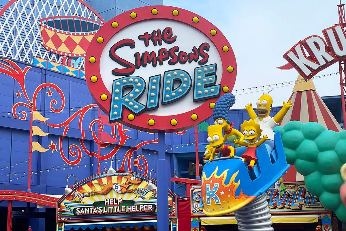 The Simpsons Ride at Universal Studios Hollywood in Los Angeles