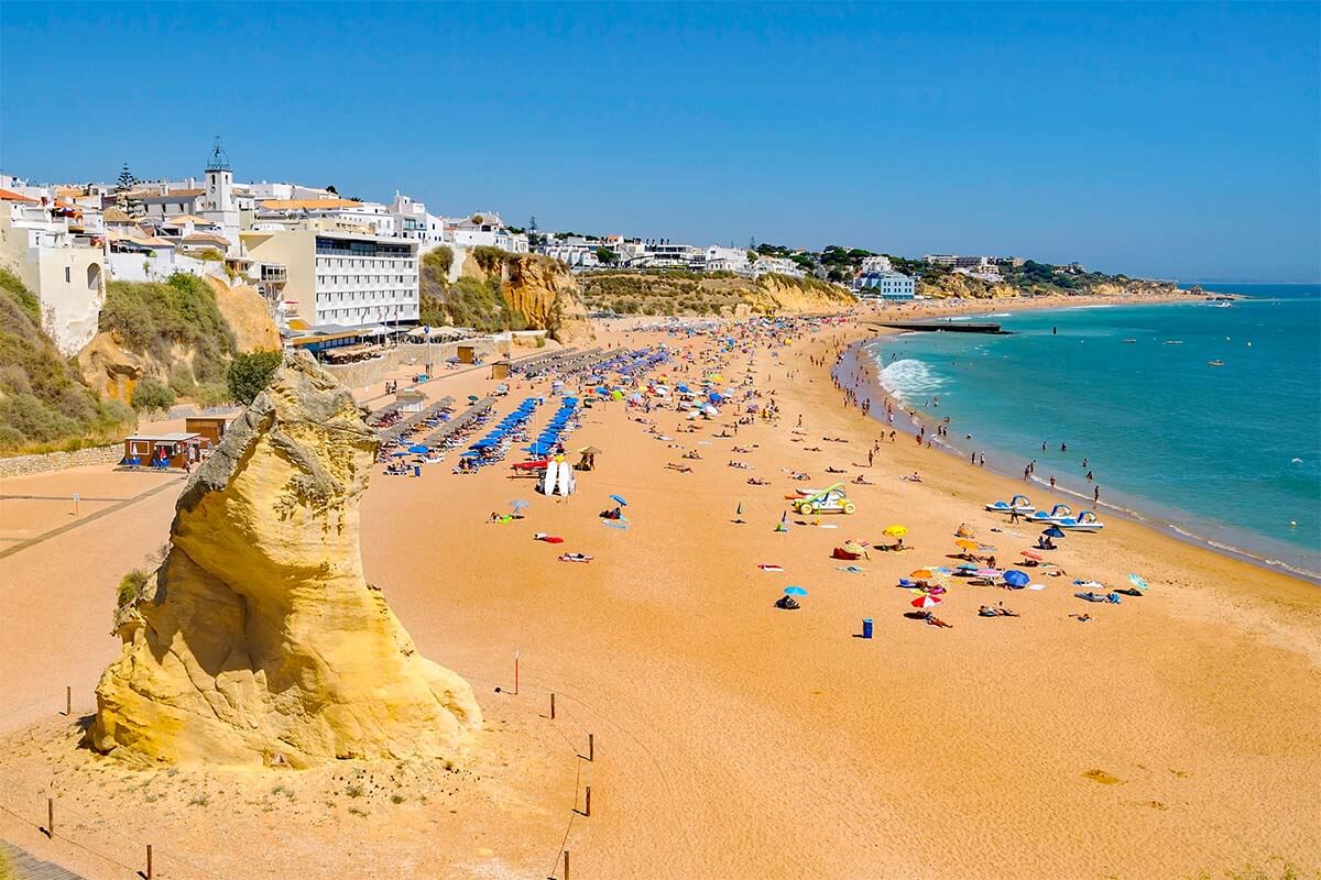 Albufeira beach in the old town