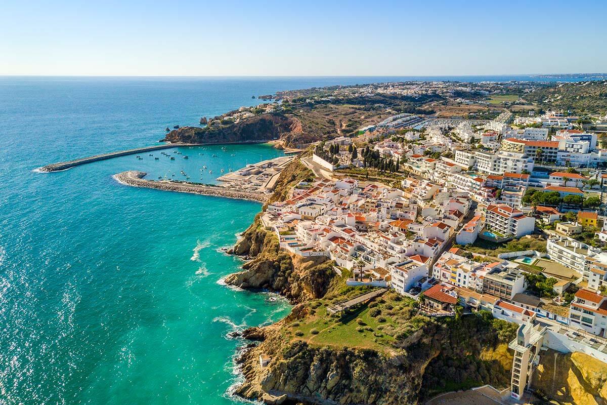 Albufeira old town and Marina aerial view