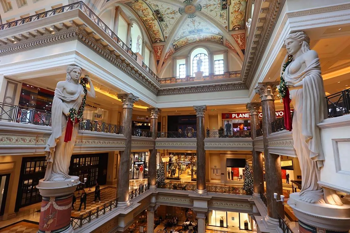 Caesars Palace hotel Las Vegas - interior with Roman sculptures