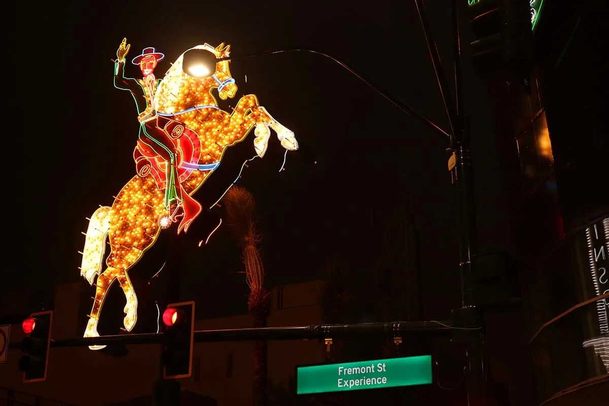 Cowboy Neon Sign at Fremont Street and Las Vegas Blvd