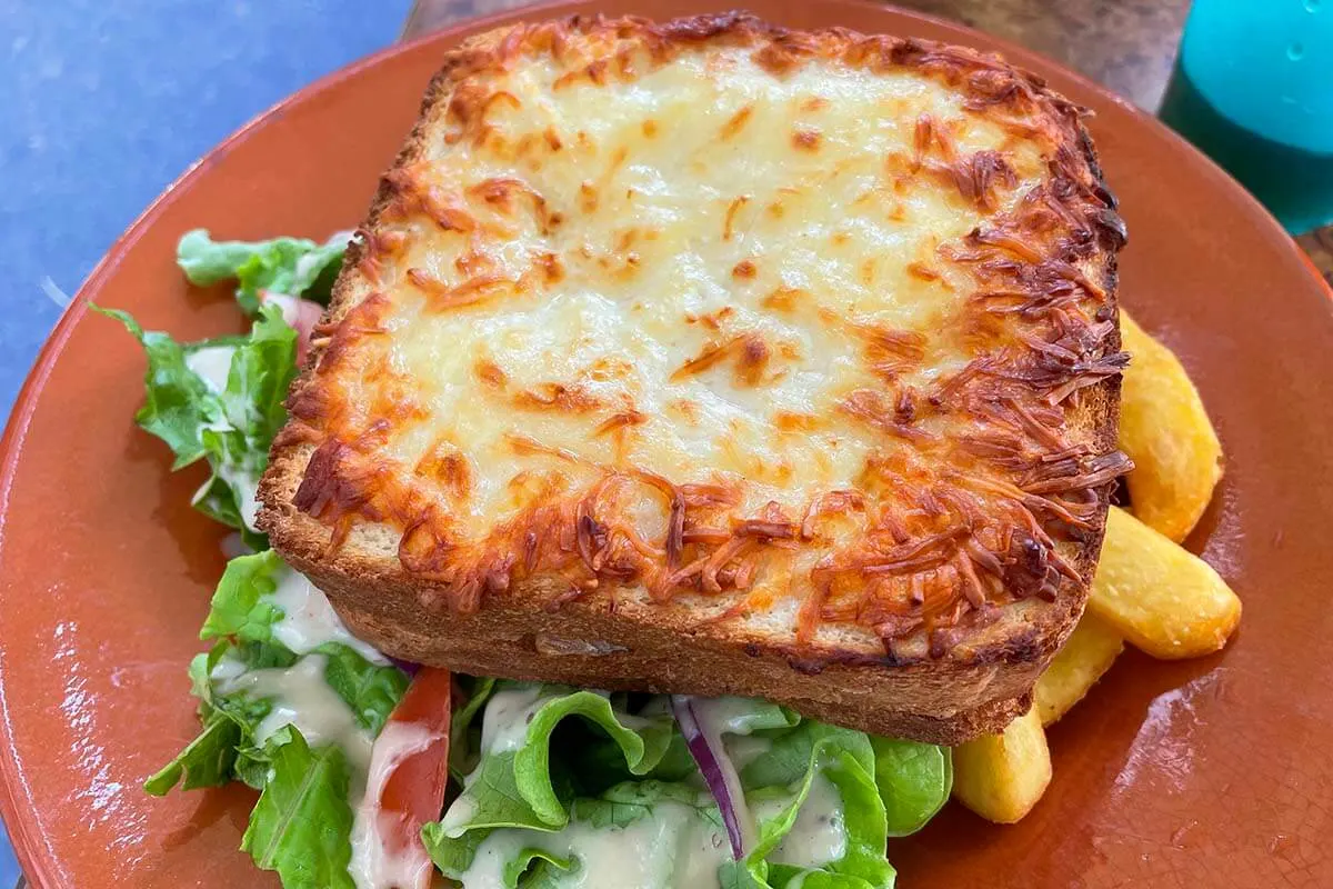 Croque Monsieur sandwich at a local cafe in Paris France