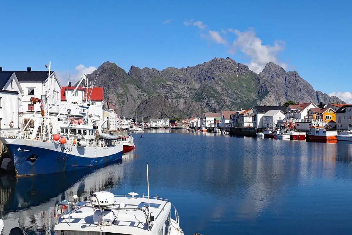 Henningsvaer town in Lofoten Norway