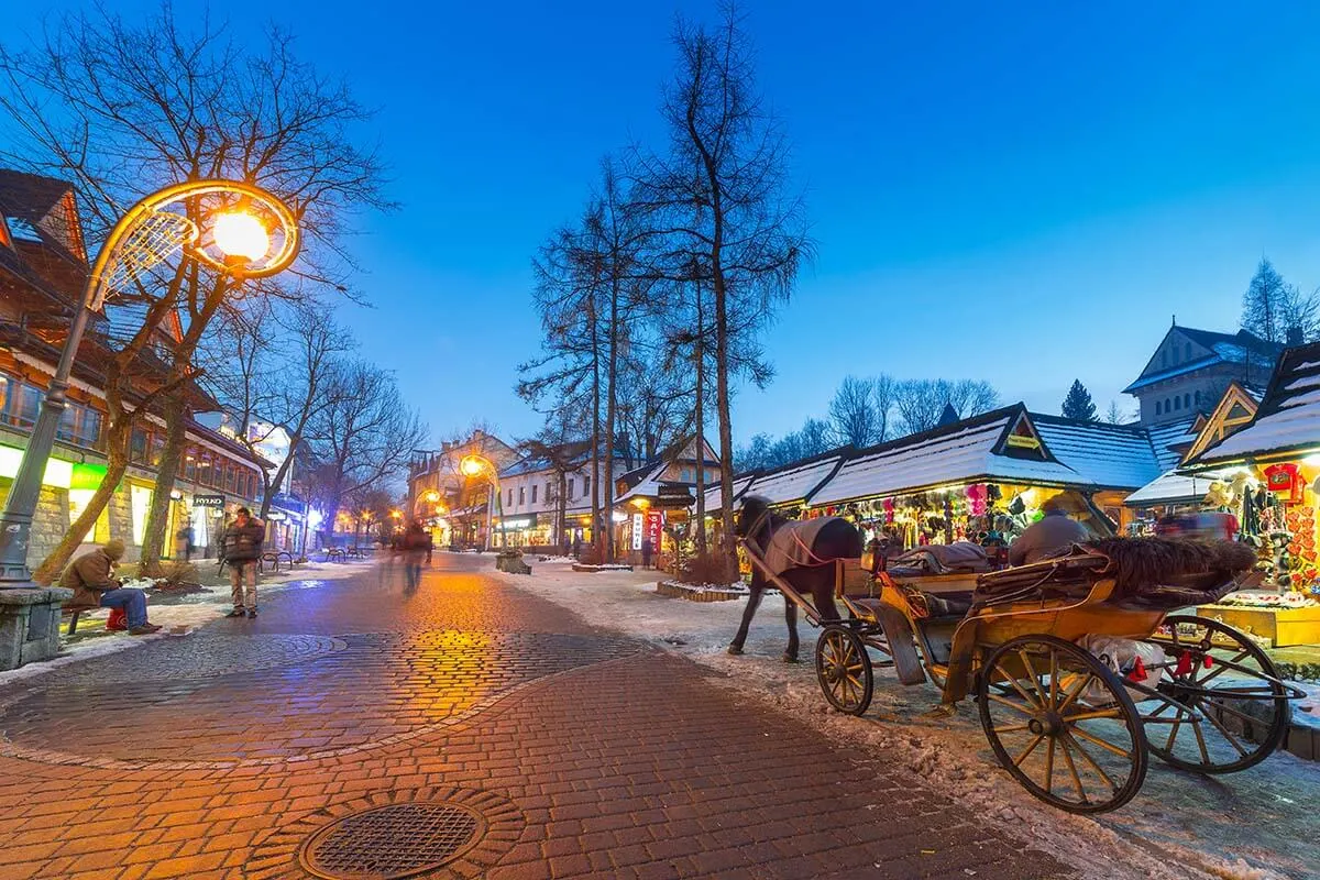 Krupowki street in Zakopane, Poland