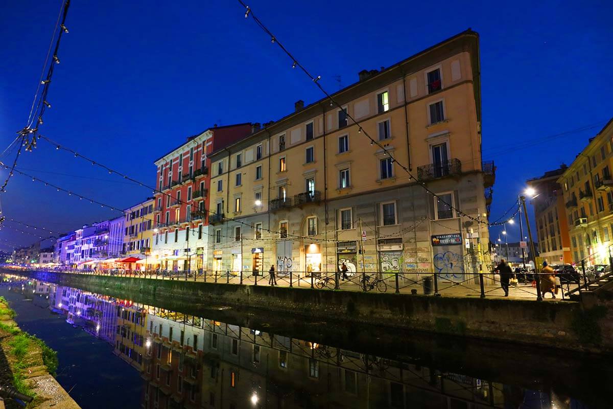 Naviglio Grande canal in Milan, Italy
