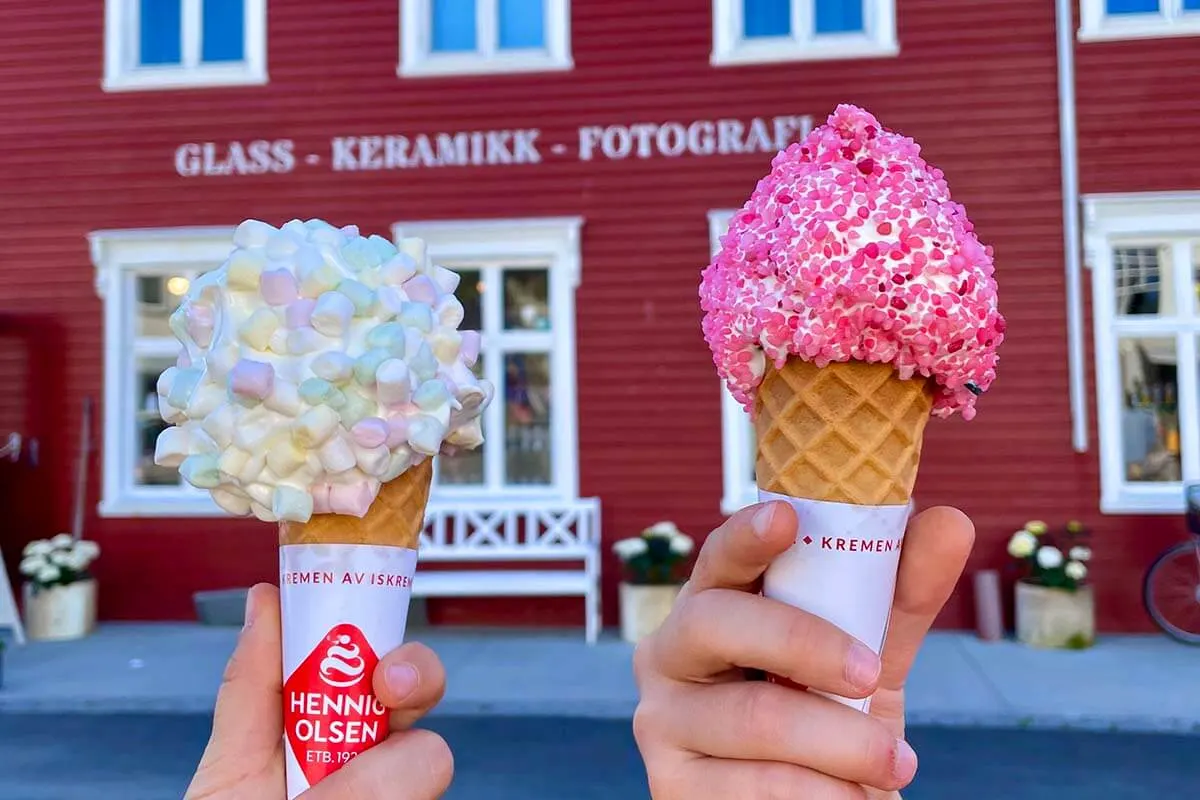 Norwegian ice cream in Henningsvaer, Lofoten