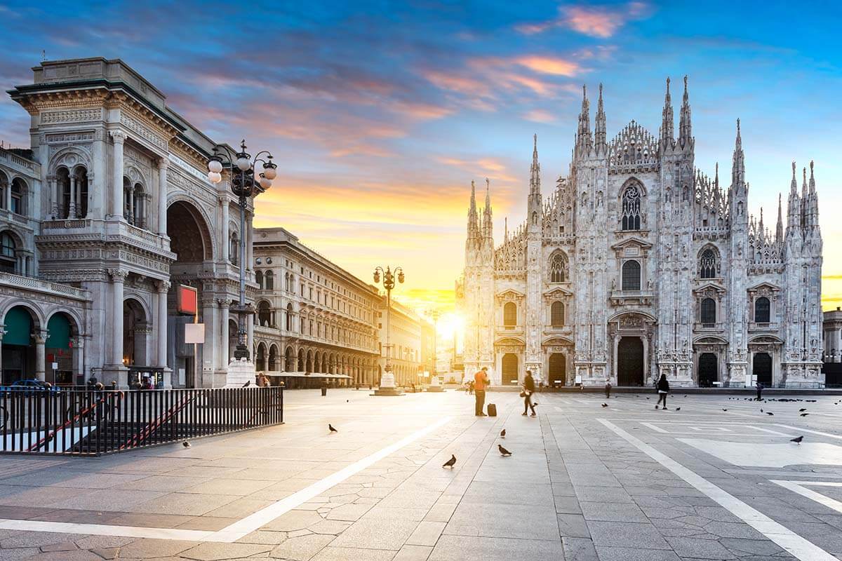 Piazza del Duomo - main square in Milan Italy