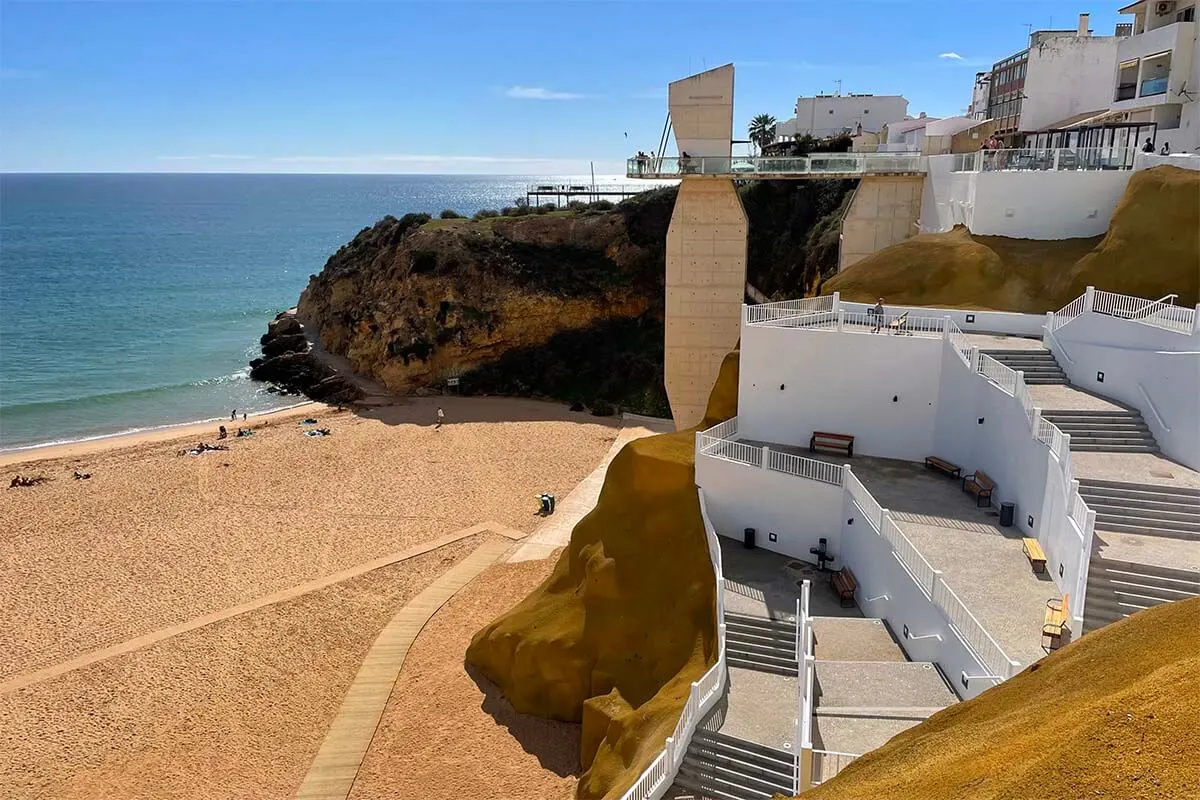 Praia do Peneco elevator and stairs in Albufeira