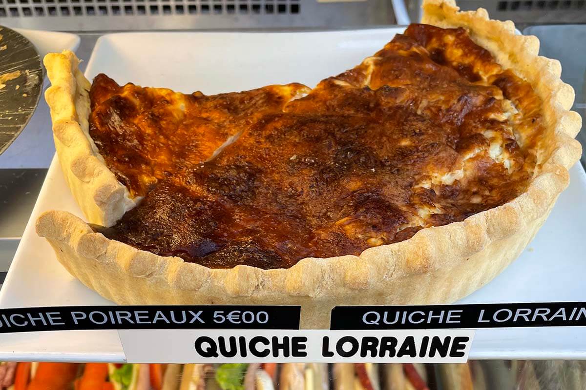 Quiche Lorraine at a Parisian cafe - traditional French dishes