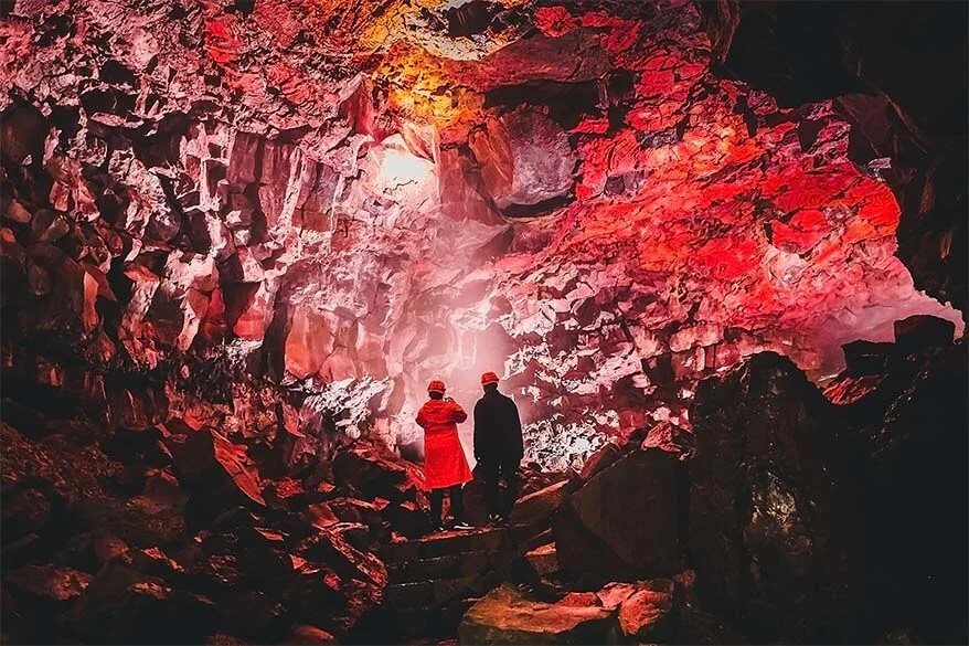 Raufarholshellir lava tunnel near Reykjavik Iceland