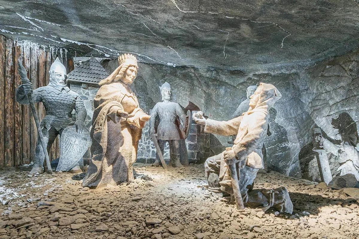 Salt Sculptures at Wieliczka Salt Mines near Krakow Poland