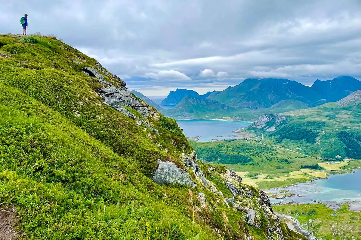 Scenery from Offersoykammen hike in Lofoten