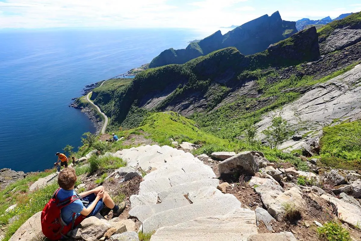 Sherpa stairs at Reinebringen hike in Lofoten Islands