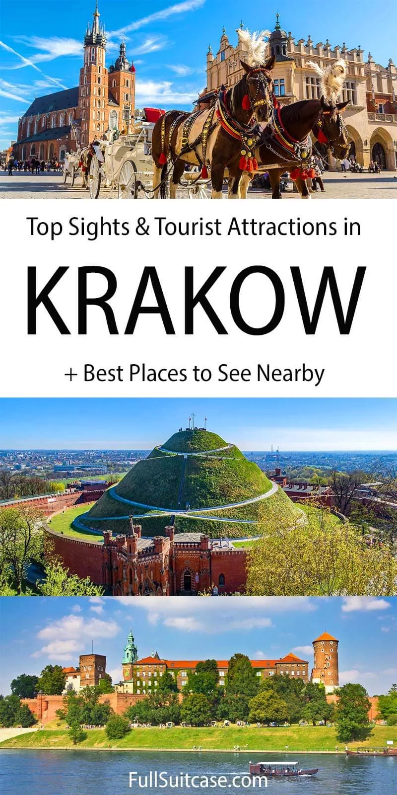 Tops sights and tourist attractions in and near Krakow Poland