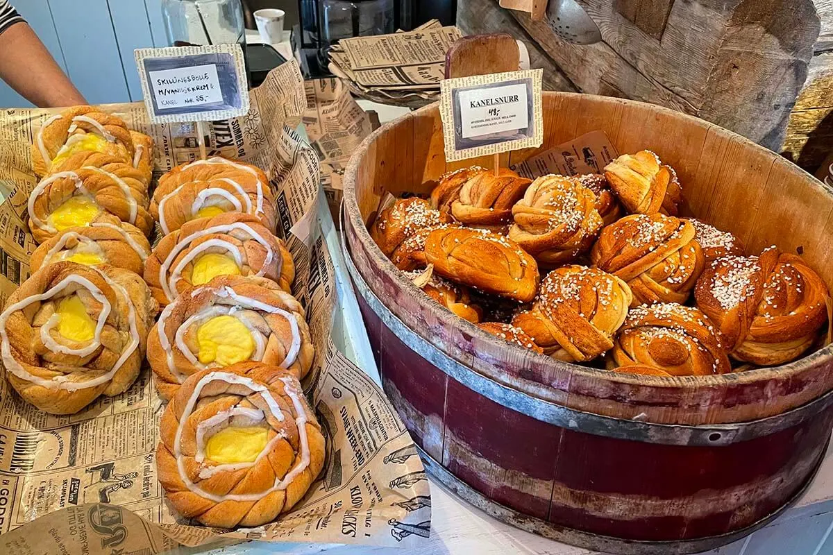 Traditional Norwegian pastry at Nusfjord Bakery in Lofoten