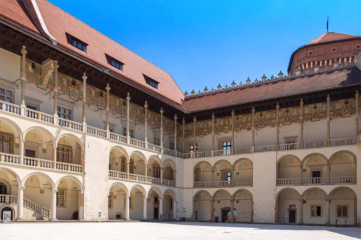 The courtyard of Wavel Castle - best things to do in Krakow
