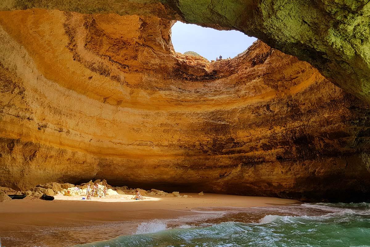 Benagil Cave in Algarve in April