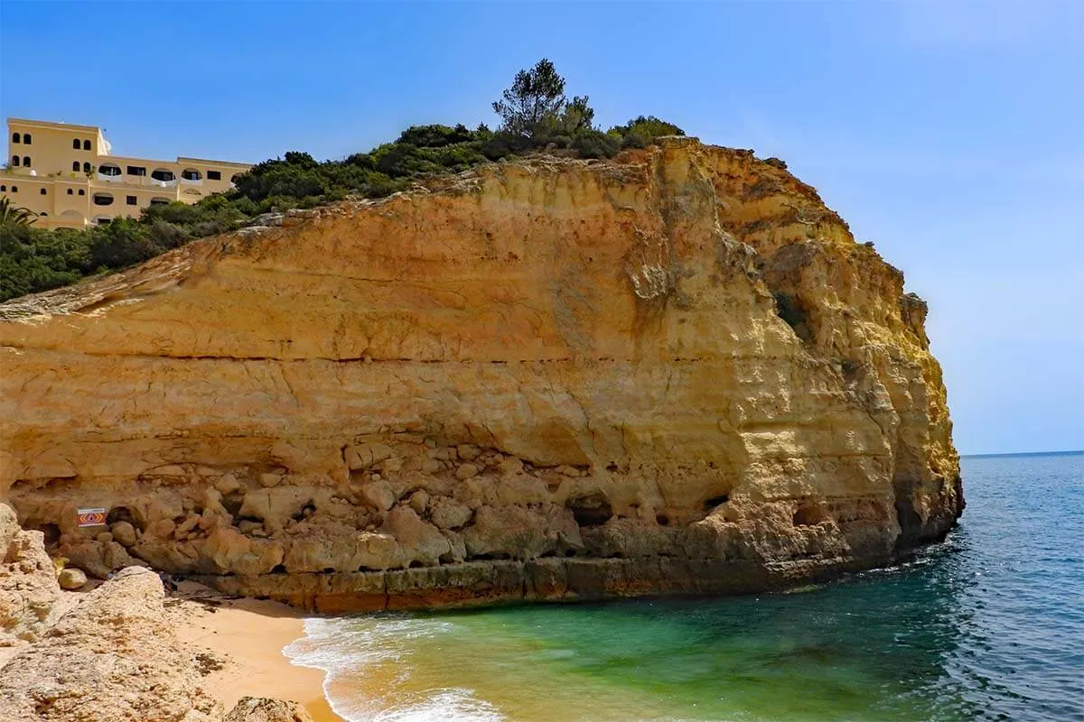 Coastal cliffs at Praia do Vale de Centeanes in Algarve Portugal