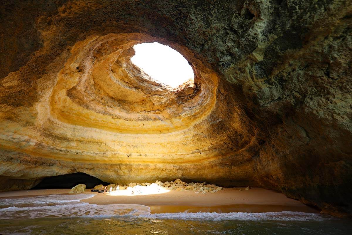 Inside Benagil Cave in Algarve Portugal
