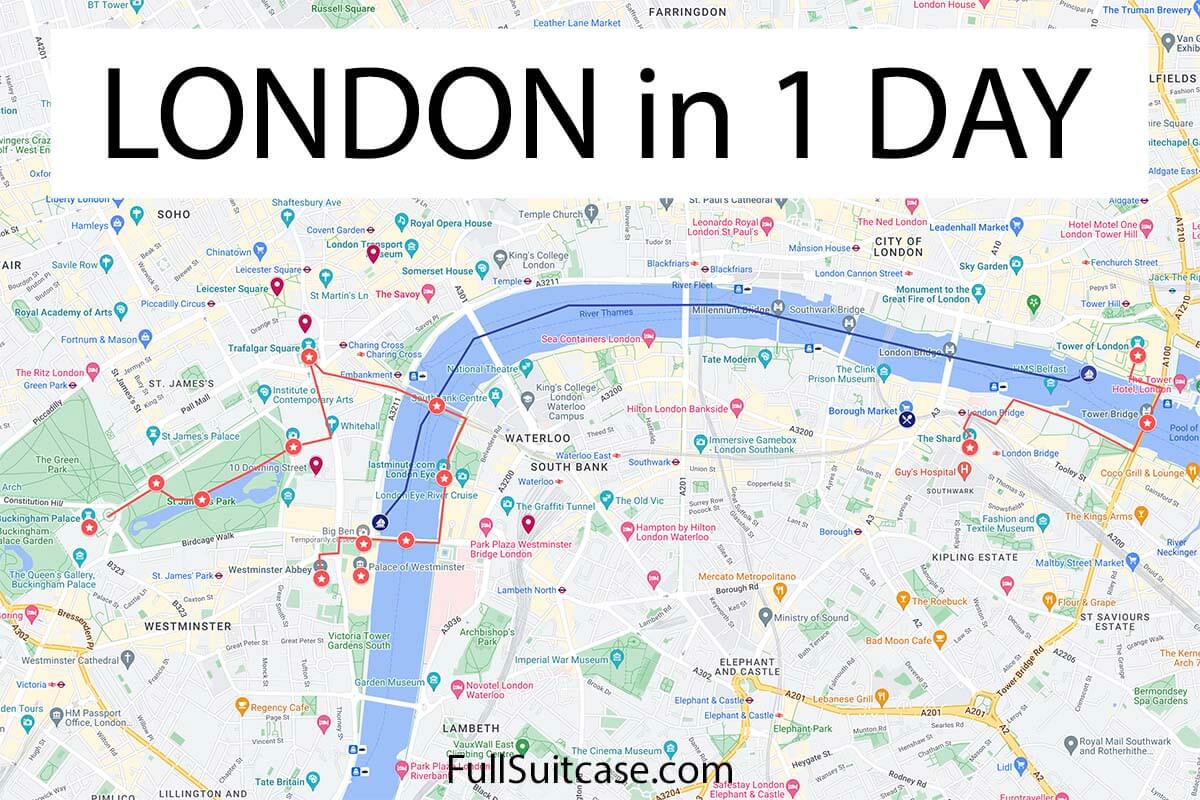 London in one day - walking map