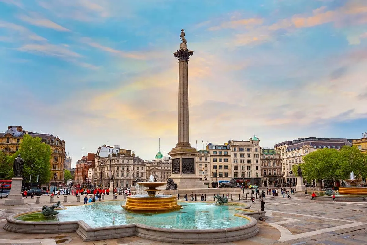 Nelson's Column on Trafalgar Square in London