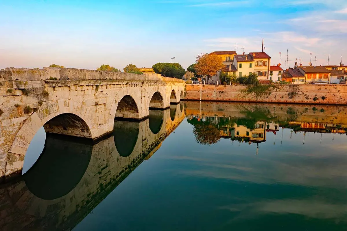 Ponte di Tiberio (Tiberius Bridge) - must see in Rimini Italy