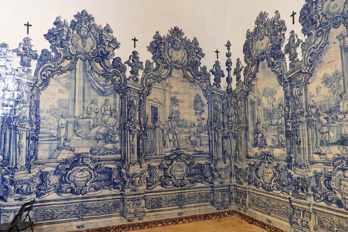 Azulejo tiles at Igreja de Misericordia in Tavira Portugal