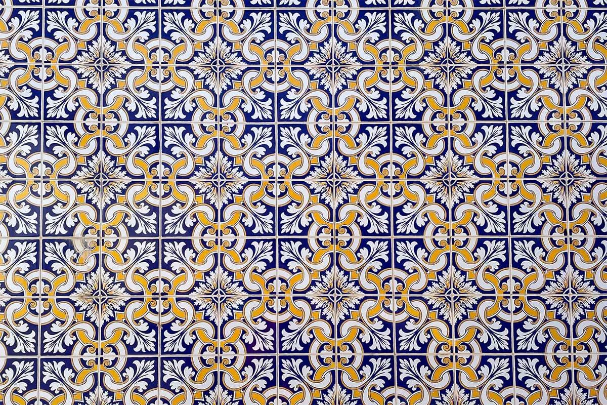 Azulejo tiles in Tavira Portugal